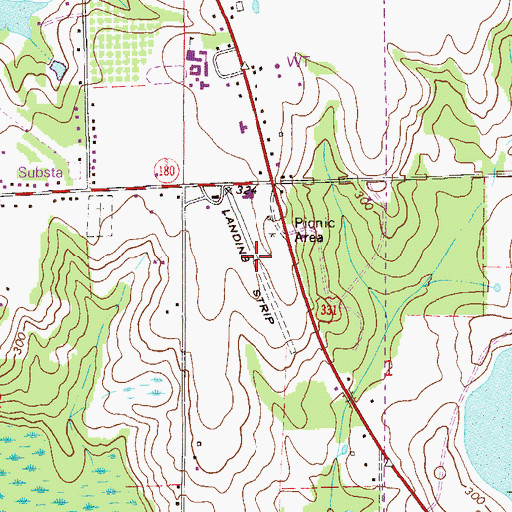 Topographic Map of Ellis Agricultural Field Airport (historical), FL