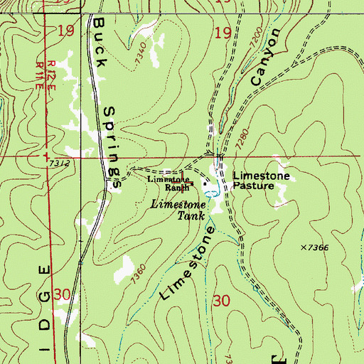 Topographic Map of Limestone Ranch, AZ