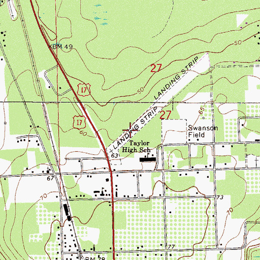 Topographic Map of Pierson Municipal Airport, FL