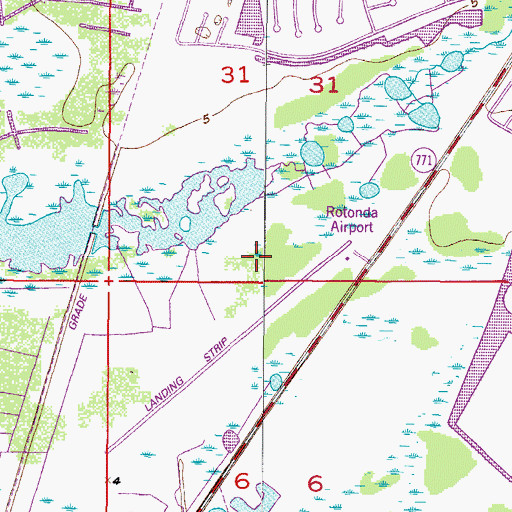 Topographic Map of Coral Creek Airport, FL