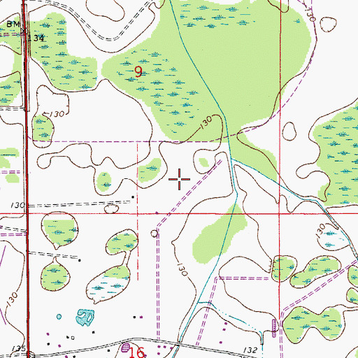 Topographic Map of Cherokee Ranch Airport (historical), FL