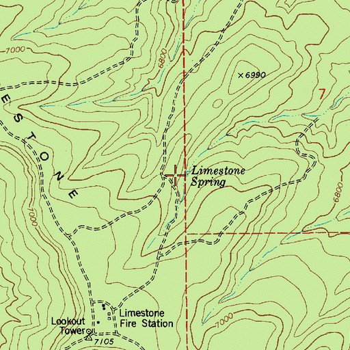 Topographic Map of Limestone Spring, AZ