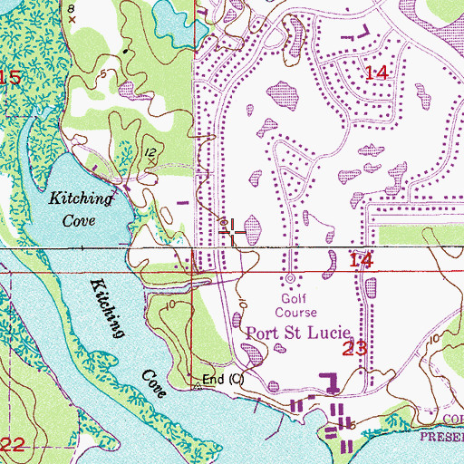 Topographic Map of Kitching Cove Seaplane Base, FL