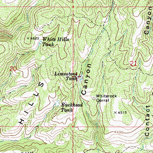 Topographic Map of Limestone Tank, AZ