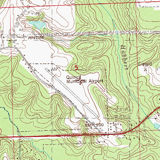 Topographic Map of Quincy Municipal Airport, FL