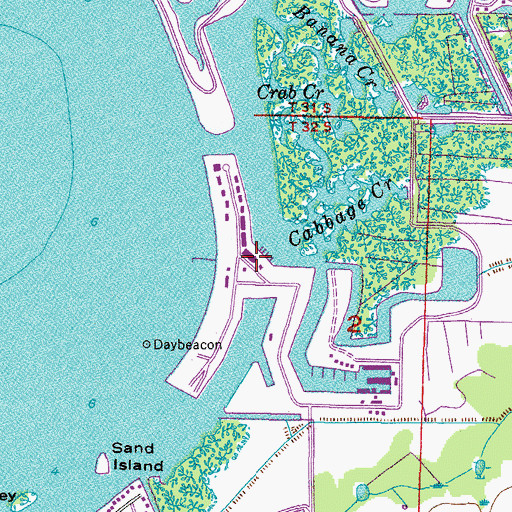 Topographic Map of Bahia Beach Heliport, FL