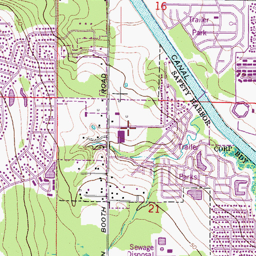 Topographic Map of Mease Hospital Countryside Heliport, FL