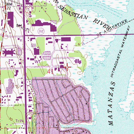 Topographic Map of Flagler Hospital Heliport, FL