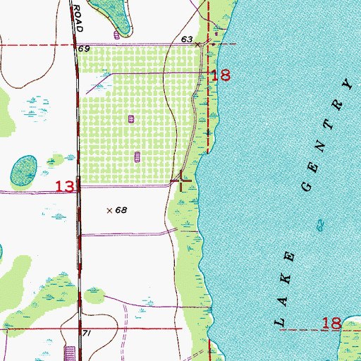 Topographic Map of Gentry Airport, FL