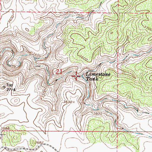 Topographic Map of Limestone Tank, AZ