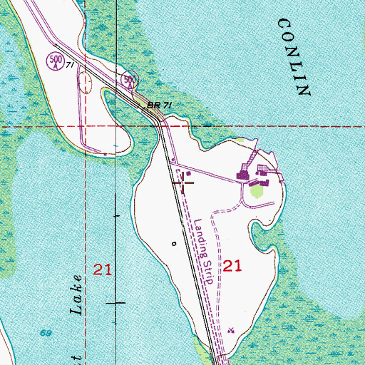 Topographic Map of Lake X Airport, FL