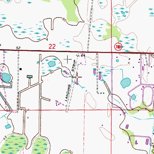 Topographic Map of Lowes Airport, FL