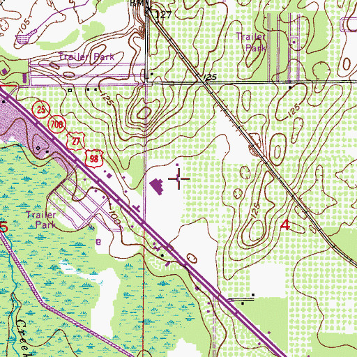 Topographic Map of Highlands Regional Medical Center Heliport, FL