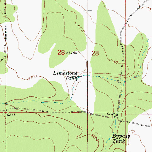 Topographic Map of Limestone Tank, AZ