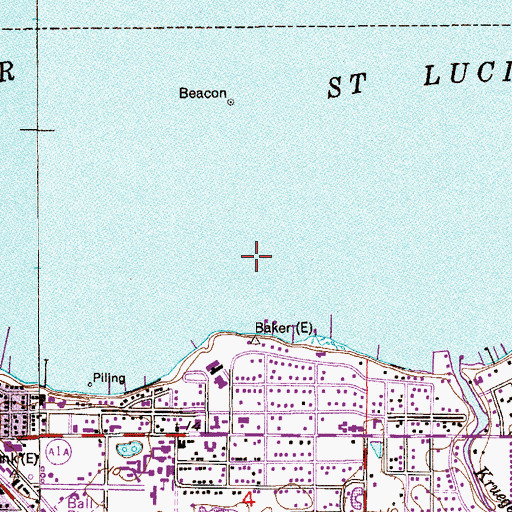 Topographic Map of Martin Memorial Hospital Heliport, FL