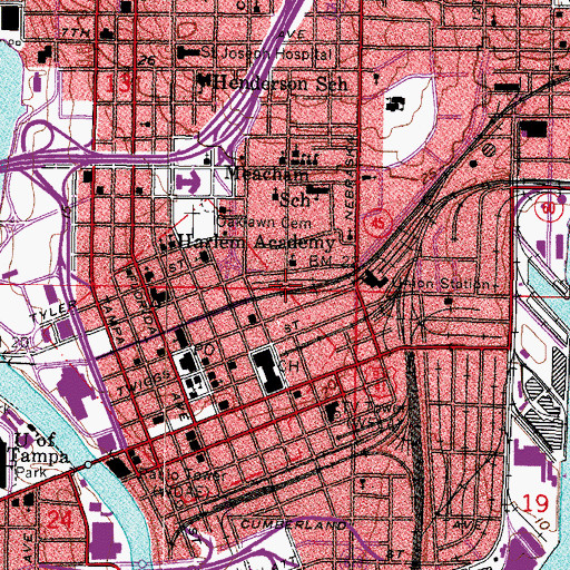 Topographic Map of Central Fire Department Heliport, FL