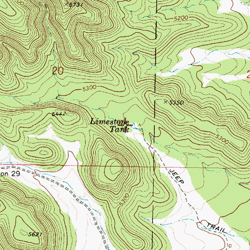 Topographic Map of Limestone Tank, AZ