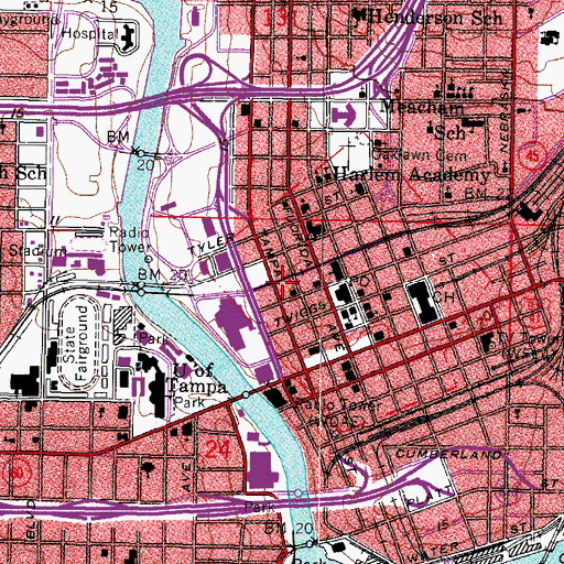 Topographic Map of Teco Plaza Heliport, FL
