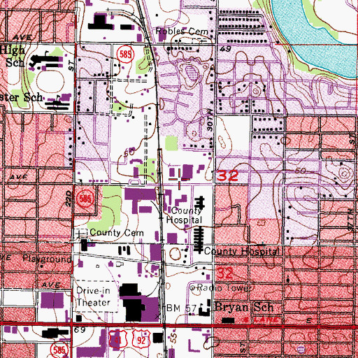 Topographic Map of EMS Heliport, FL