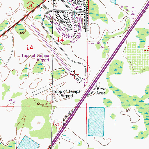 Topographic Map of Tampa North Aero Park, FL