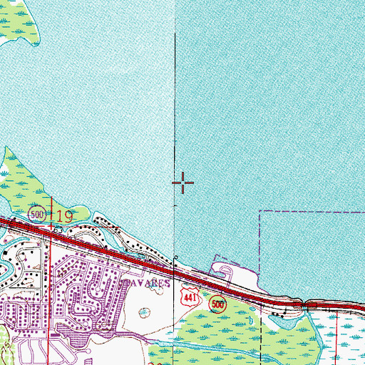 Topographic Map of Lake Eustis Seaplane Base, FL