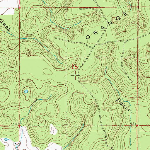 Topographic Map of Orange Hill Airport, FL