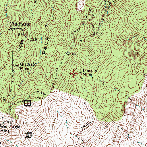 Topographic Map of Lincoln Mine, AZ
