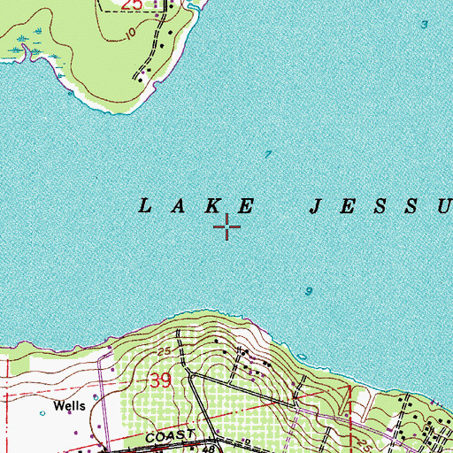 Topographic Map of Ferguson Seaplane Base, FL