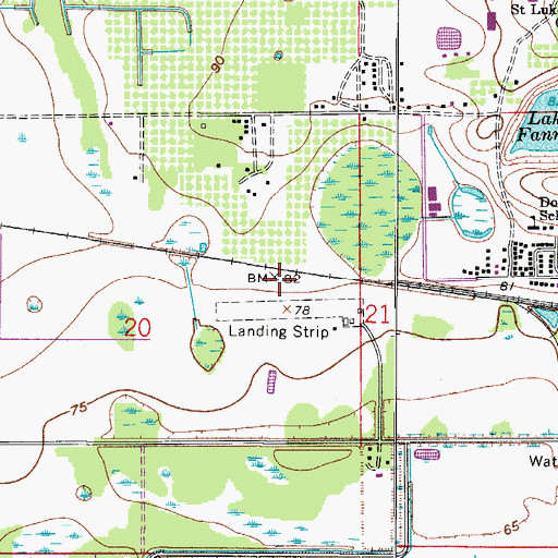 Topographic Map of Bob White Field, FL