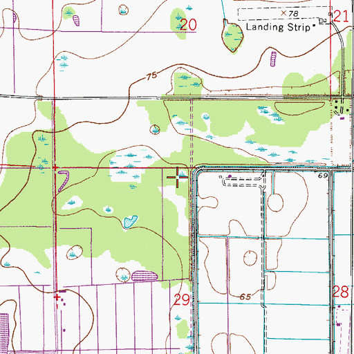 Topographic Map of Zellwin Farms Airport (historical), FL