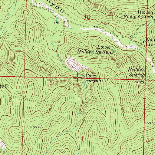 Topographic Map of Coin Spring, AZ