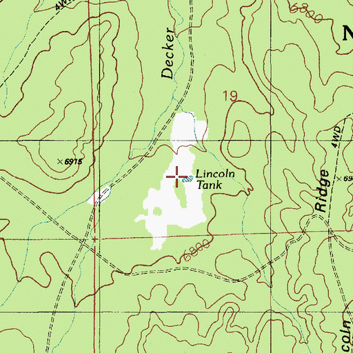 Topographic Map of Lincoln Tank, AZ
