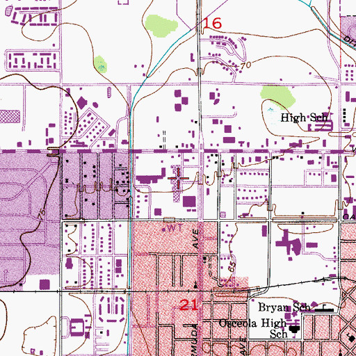 Topographic Map of Town Corral Shopping Center, FL