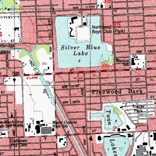Topographic Map of Miami Agricultural School, FL