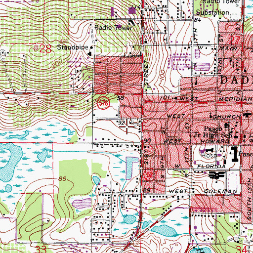 Topographic Map of Floral Memory Gardens, FL