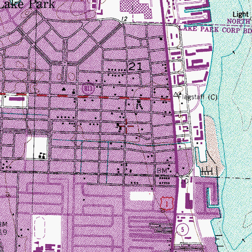 Topographic Map of Lake Worth Developmental Center, FL