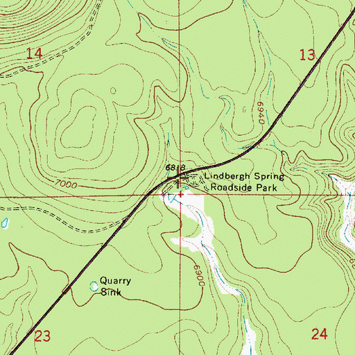 Topographic Map of Lindbergh Spring Roadside Park, AZ