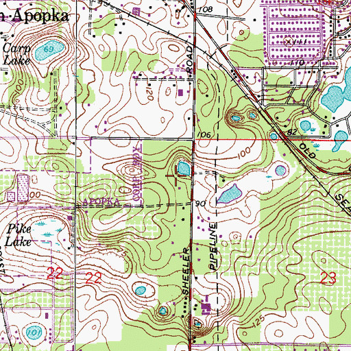 Topographic Map of WTLN-AM (Apopka), FL