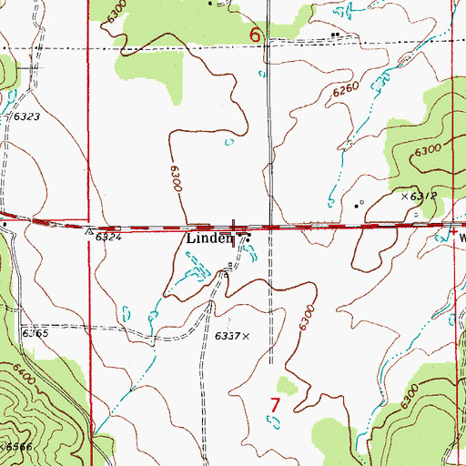 Topographic Map of Linden, AZ