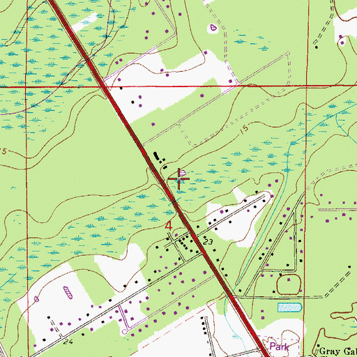 Topographic Map of WELX-AM (Callahan), FL