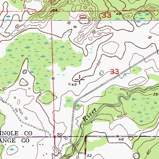 Topographic Map of WPGS-AM (Casselberry), FL