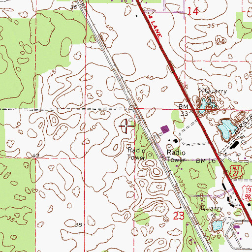 Topographic Map of WLQH-AM (Chiefland), FL