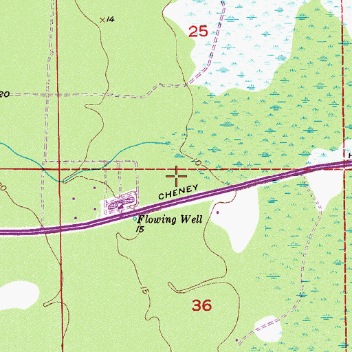Topographic Map of WORL-AM (Christmas), FL