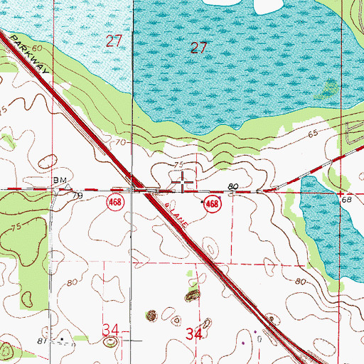 Topographic Map of WFRK-AM (Coleman), FL