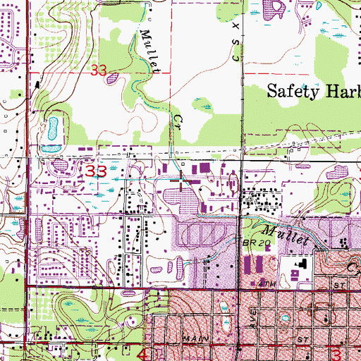 Topographic Map of WGUL-AM (Dunedin), FL