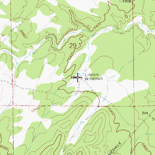 Topographic Map of Linden Windmill, AZ