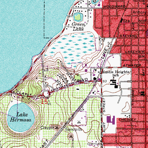 Topographic Map of WKIQ-AM (Eustis), FL