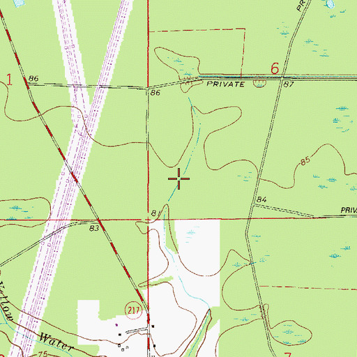 Topographic Map of WXTL-AM (Jacksonville Beach), FL