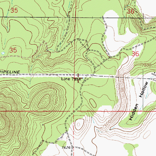 Topographic Map of Line Tank, AZ