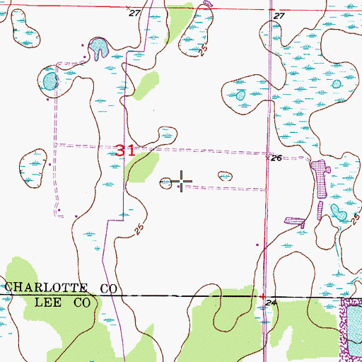 Topographic Map of WVTI-AM (North Fort Myers), FL